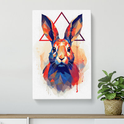 Rabbit Geometric - Wrapped Canvas