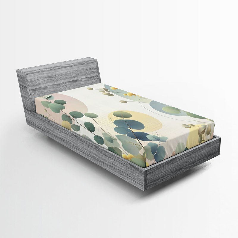 Microfiber Floral Fitted Sheet, Twin Fitted Sheet