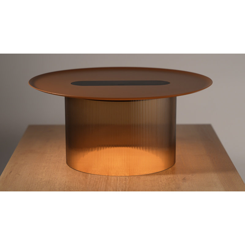 Carousel Table, Bronze, Teracotta, 6.9" H X 16" W X 16" D
