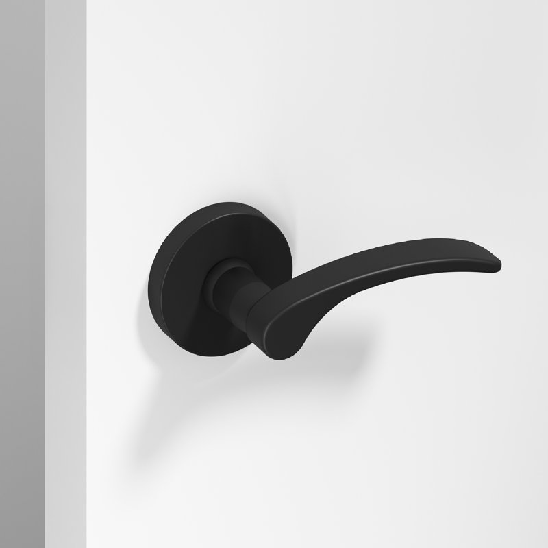  Levier de porte simple Brook pour conception dissimulée moderne (pour placard, garde-manger ou couloir) - style minimaliste élégant en noir mat