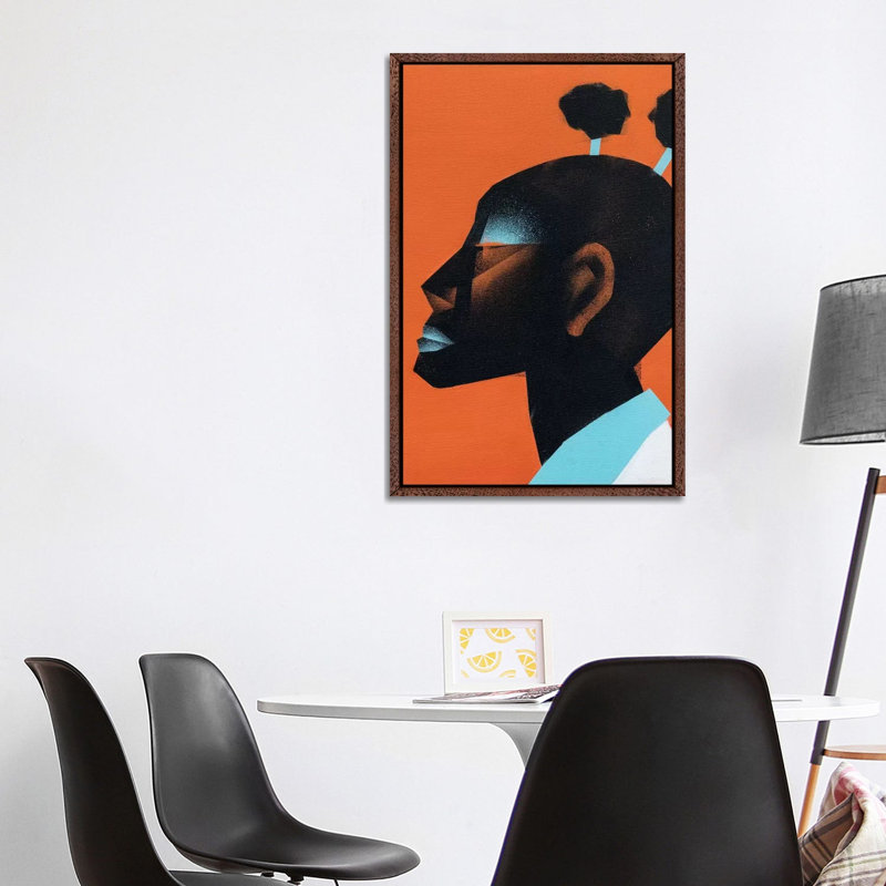 Cabeca II by VCalvento - Print on Canvas, Classic Brown Wood Framed, 101.6 cm H x 66.04 cm W