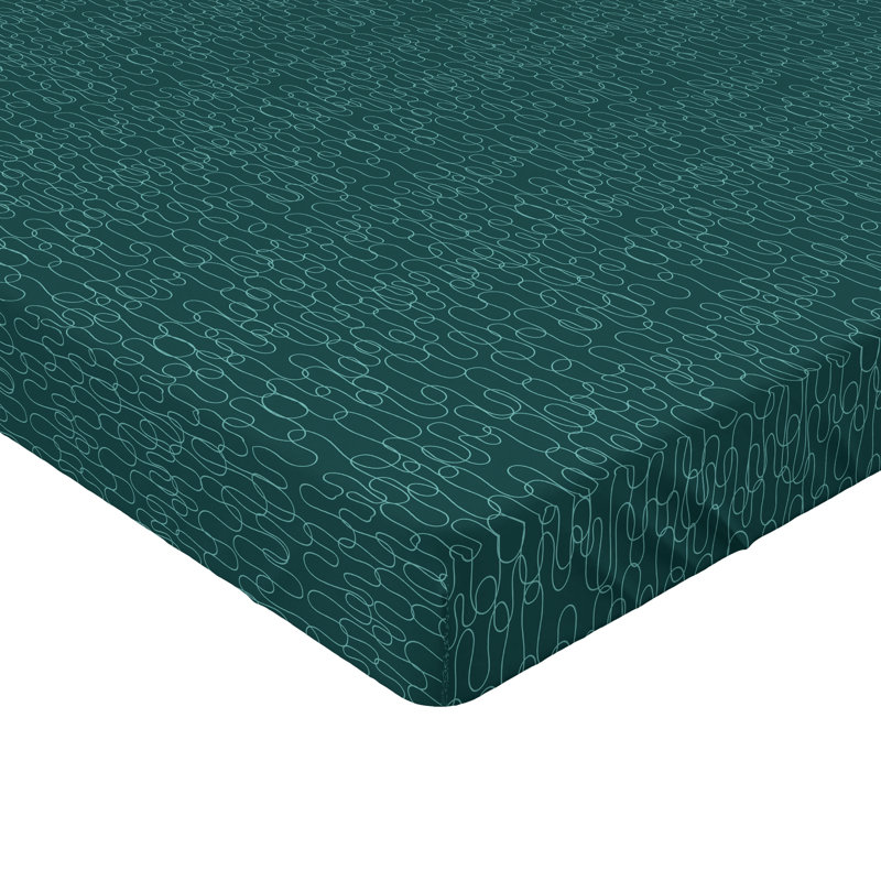 Ambesonne Nature Fitted Sheet Leaves Botanical Style Art, Forest Green/Mint Green Abstract, King Fitted Sheet