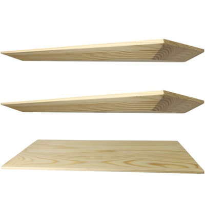 3 Piece Pine Floating Shelf