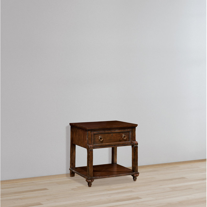 table de chevet à 1 tiroir brun