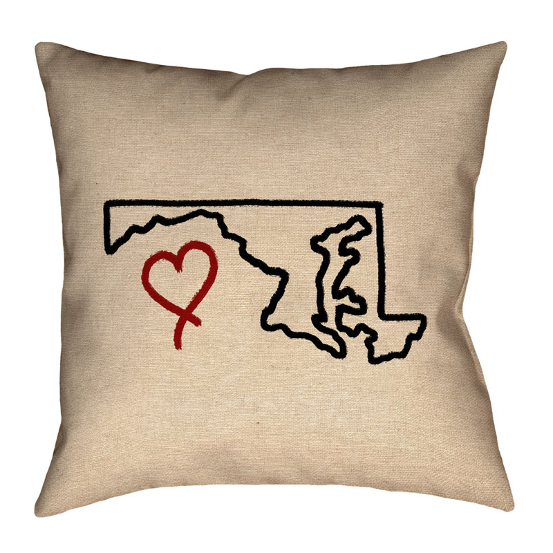 Coussin Katelyn Smith Maryland, 14 po x 14 po, Sergé de coton, Housse