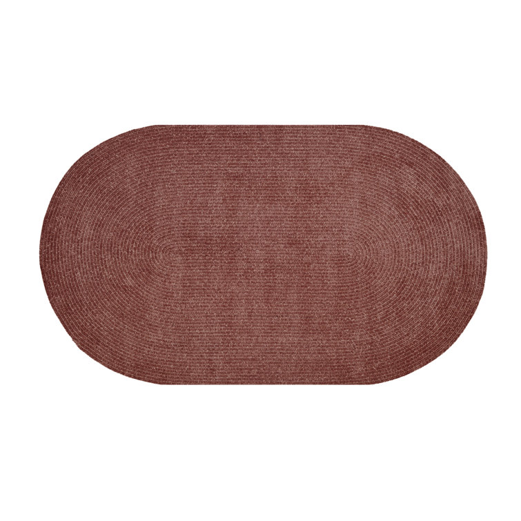 Alayah Polyester Chenille Braided Area Rug - Mauve