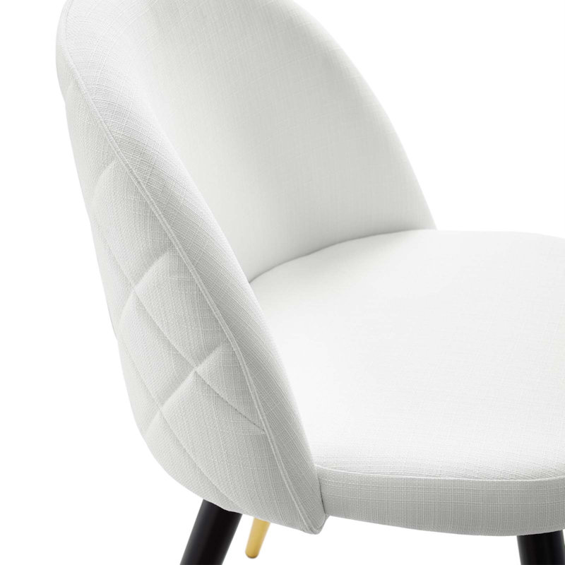 Cordial Performance Velvet Dining Chairs - Set of 2, White Polyester