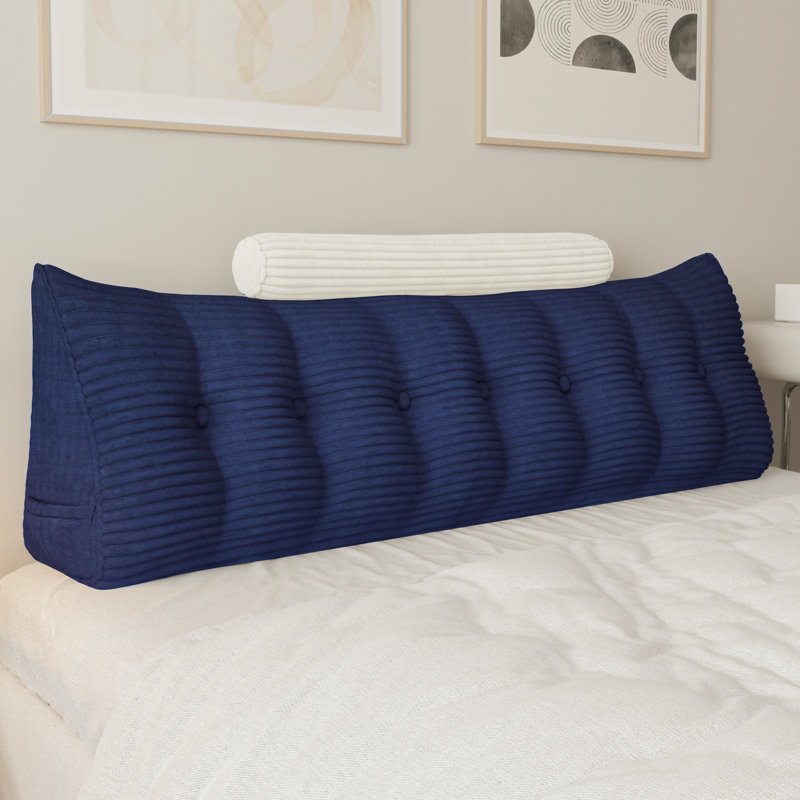Coussin de lecture de tête de lit avec siège, Grand lit, Marine