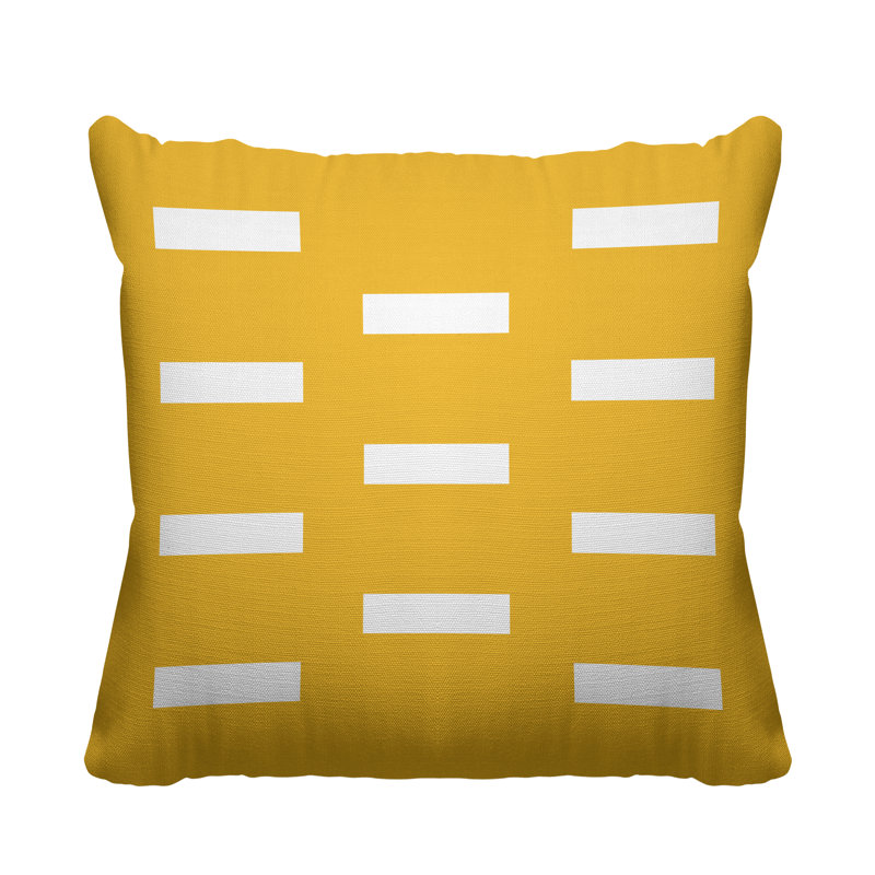 Coussin décoratif intérieur / extérieur Luella, L 19 po x H 19 po, Jaune