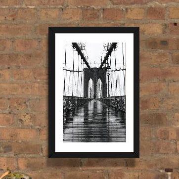 Pont de Brooklyn par Christopher Bliss - estampe numérique sur toile tendue avec châssis, H 24 po x l 16 po x P 1 po