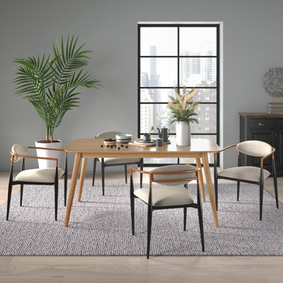 Clancy Mid-Century Modern Tapered Dining Set - Dining Table And 4 Chairs
