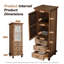 Armoire de rangement rustique en bois avec porte découpée décorative et 3 tiroirs