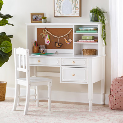 Bureau Avery avec tablette et chaise blanche