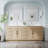 84" W x 35" H Freestanding Bathroom Solid Wood Vanity With White Cultured Marble Countertop And Ceramic Double Sink,Oak-186306365-186306362