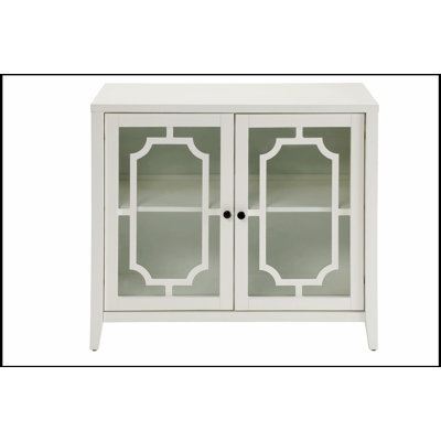 Armoire à console blanche avec portes en verre Ceara, parfaite pour le rangement et la présentation élégants dans les maisons modernes ou traditionnelles.