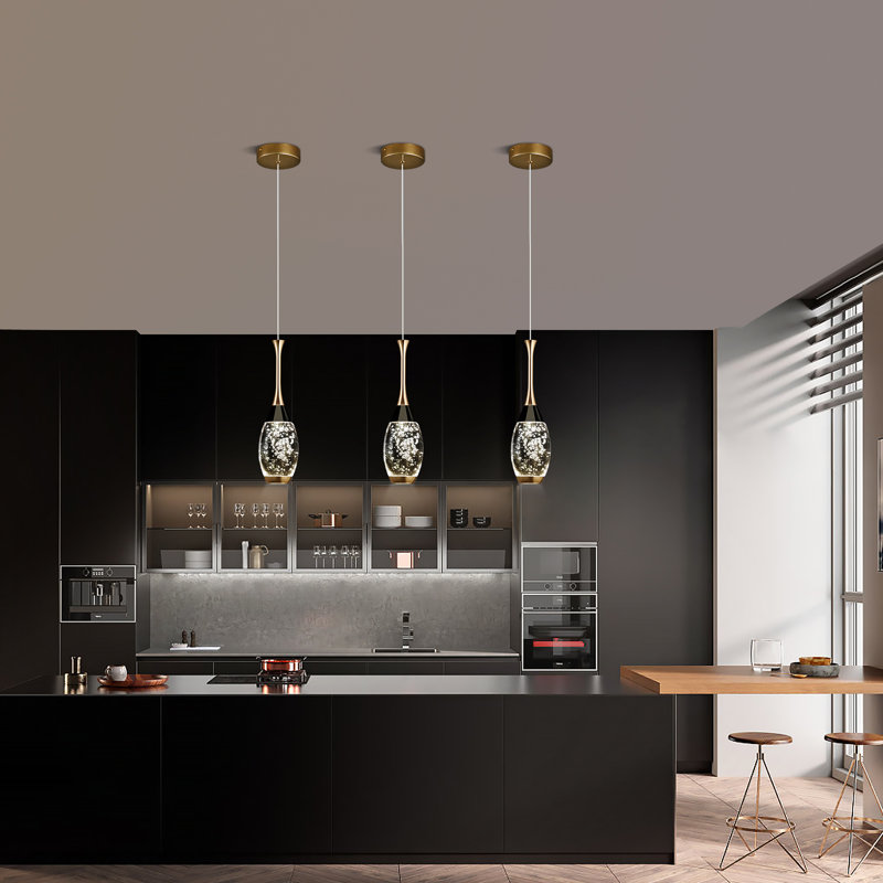 Luminaire suspendu moderne en cristal Illona, Trois lumières