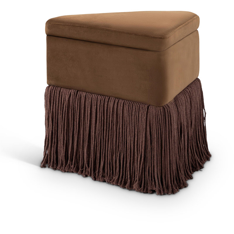 Repose-pieds Keyia, Velours brun