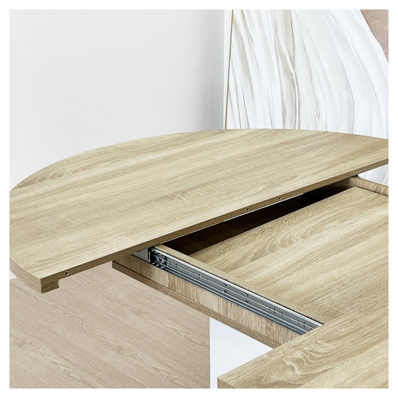 Table de salle à manger ovale en chêne blanc avec base en X et 6 sièges