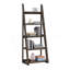 Bibliothèque échelle à 5 niveaux avec structure en bois d'hévéa, support de rangement multifonctionnel pour divers décors-331739933