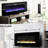 Antique Black Curved Electric Fireplace - 1400W Heat, 5000 /H, 4 Ember Bed Colors, Wall Mounted, Clear Digital Display With Front /H Flame Timer Function, Tempered Glass & Sheet Metal