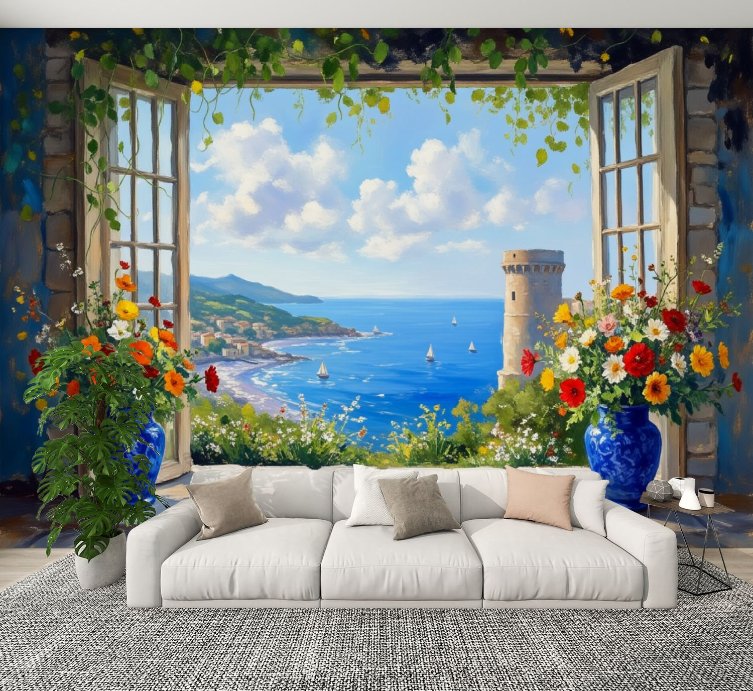 Red Barrel Studio Coastal Peel and Stick Wallpaper Mediterranean ...