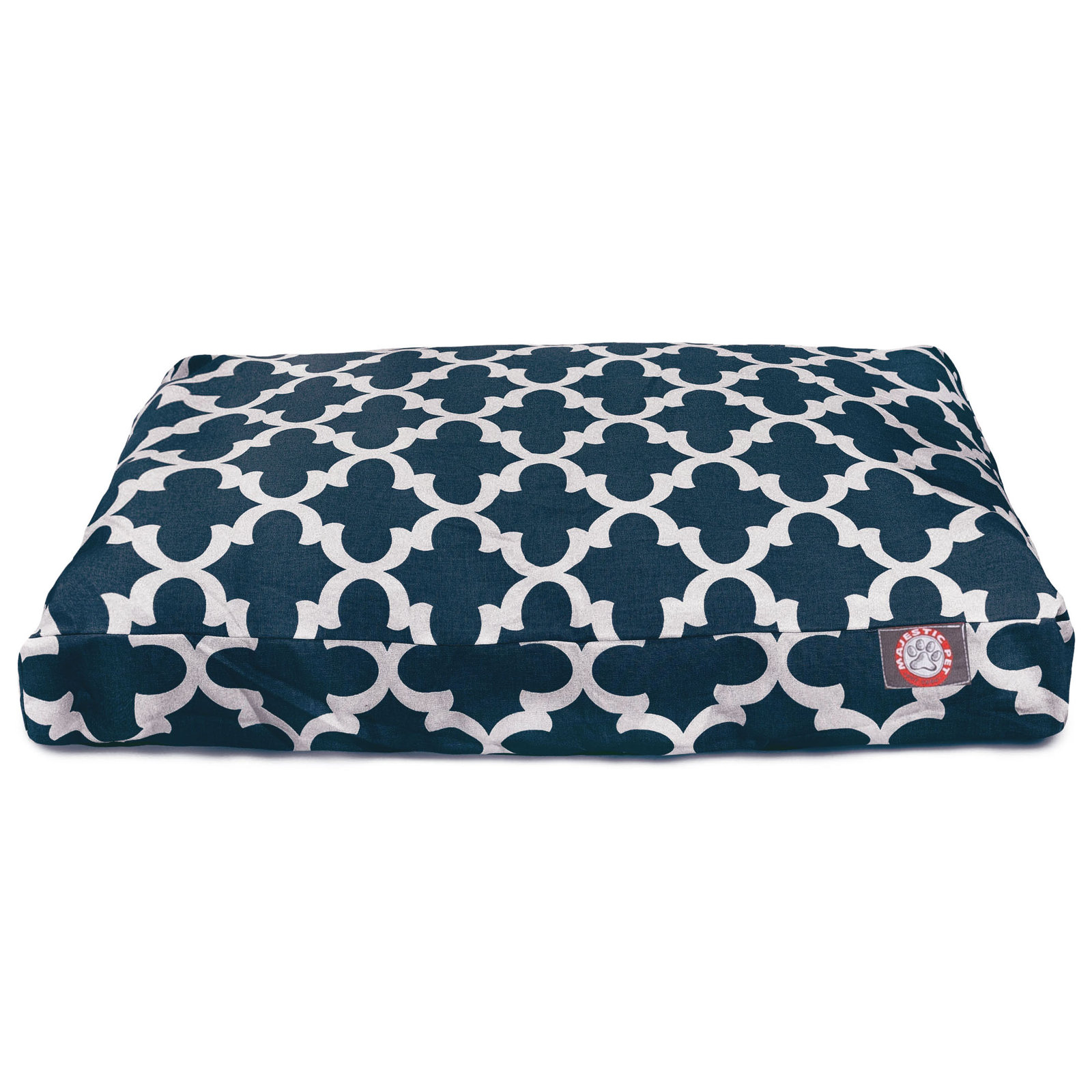 Trellis Geometric Pet Pillow, Medium (29" W x 36" D x 4" H), Navy