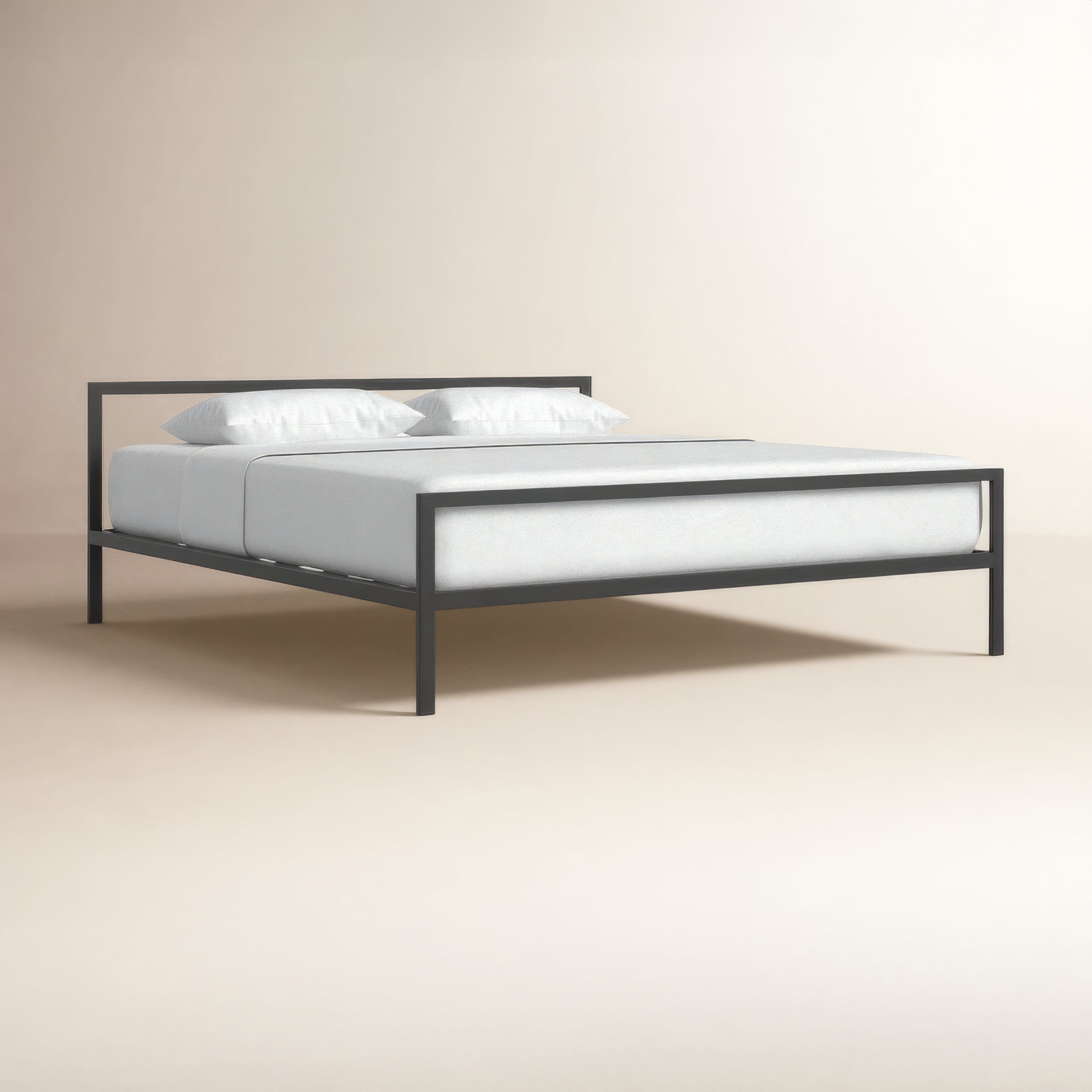 Aston Open-Frame Bed, Black, Queen