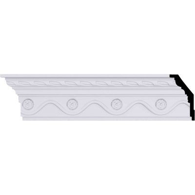 SAMPLE - Endurathane Alexandria Crown Moulding, 3 7/8"H x 2 1/8"P x 4 3/8"F x 12"L, Factory Primed