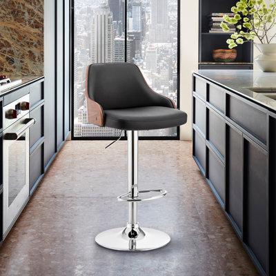 Chaise de bar pivotante en similicuir et fer Aurick