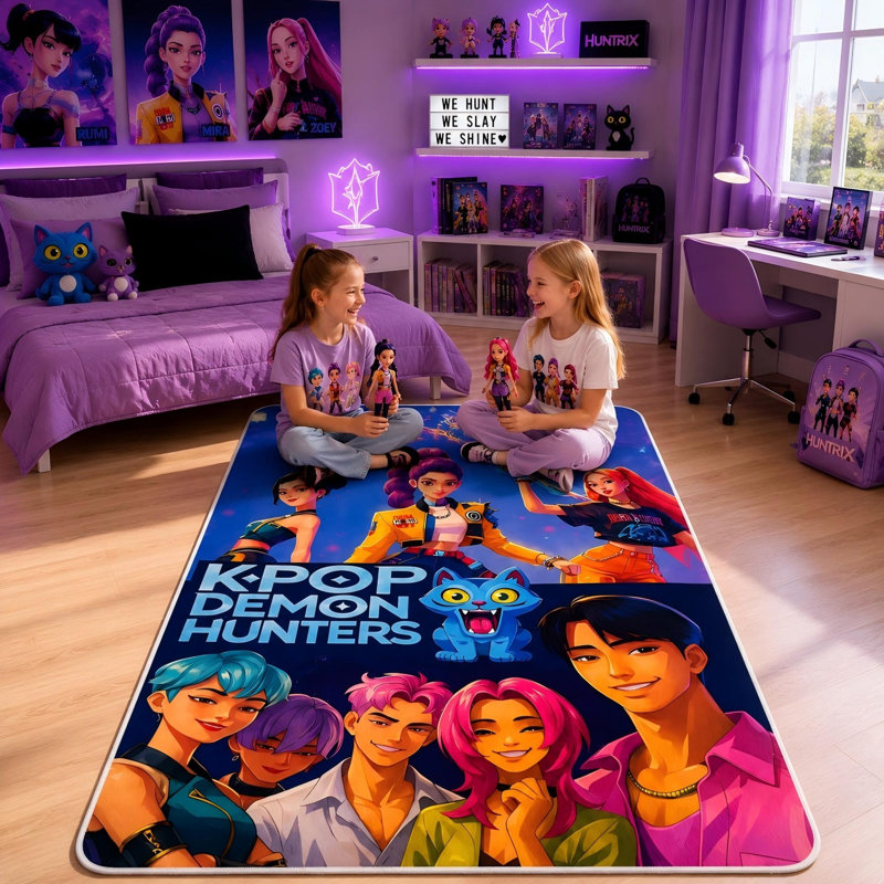 Tapis Kpop Demon Hunters pour filles, 47 po x 71 po Kpop Demon Hunters Merch