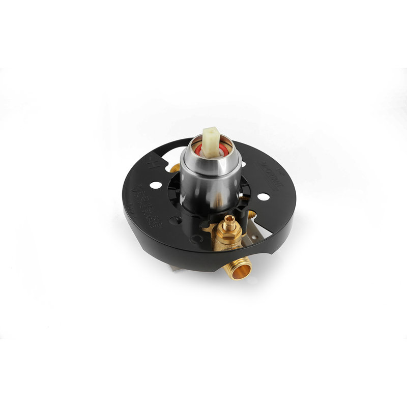 Topcraft 12-Inch Round Wall-Mounted Rain Shower System with Single Handle Control, Matt Black