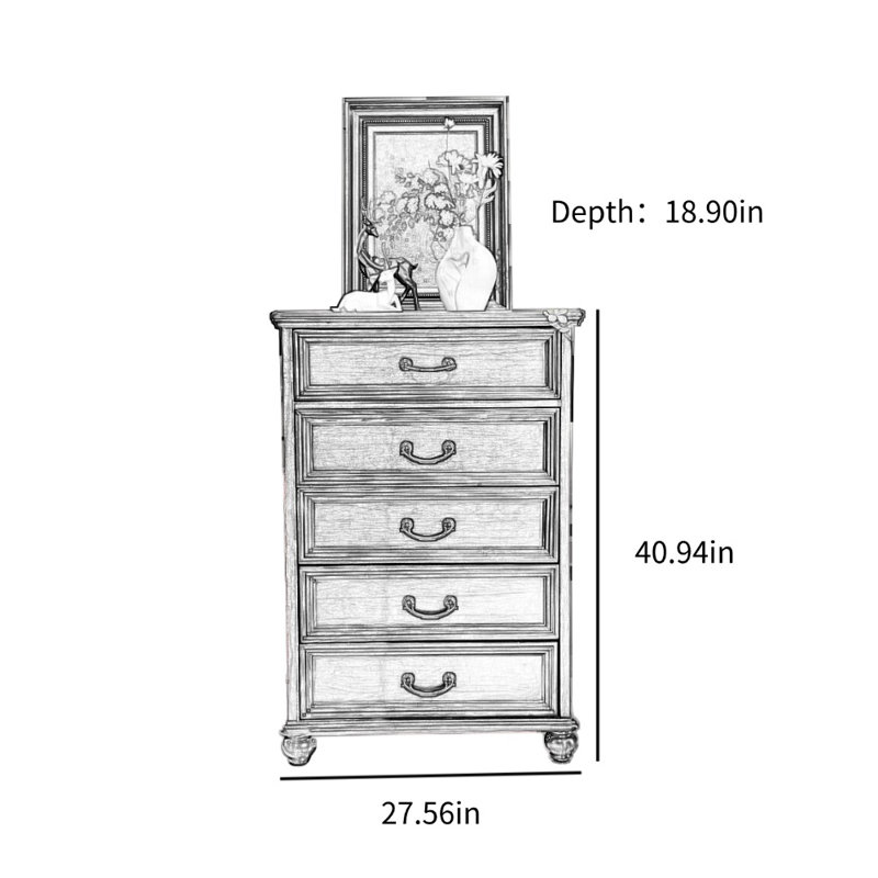 Commode d'appoint à grande capacité American Style