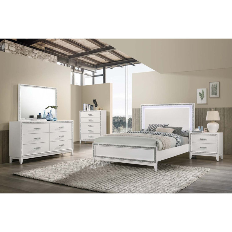 Haiden 46"x35" Mirror, White Finish, White