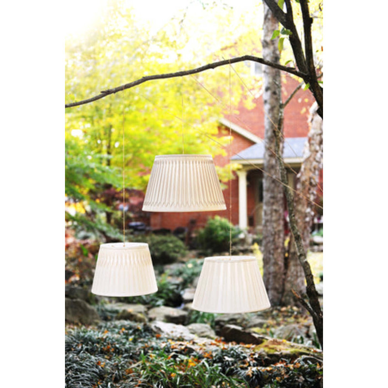 Euro Box Pleated Silk Lamp Shade, 11" H x 17" W x 17" D, Eggshell