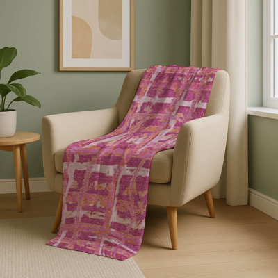 Addison Machine Washable Sherpa ASB745 Stripes Throw Blanket
