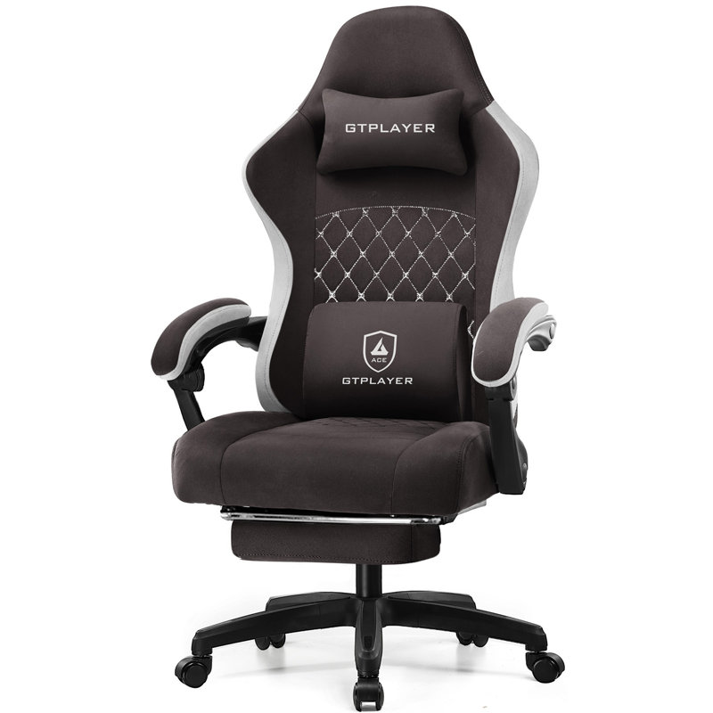 Gaming Chair, Ergonomic Computer Office Chair, High Back Office Chair With Pocket Spring Cushion, Lumbar Support, Adjustable Linkage Armrests & Footrest