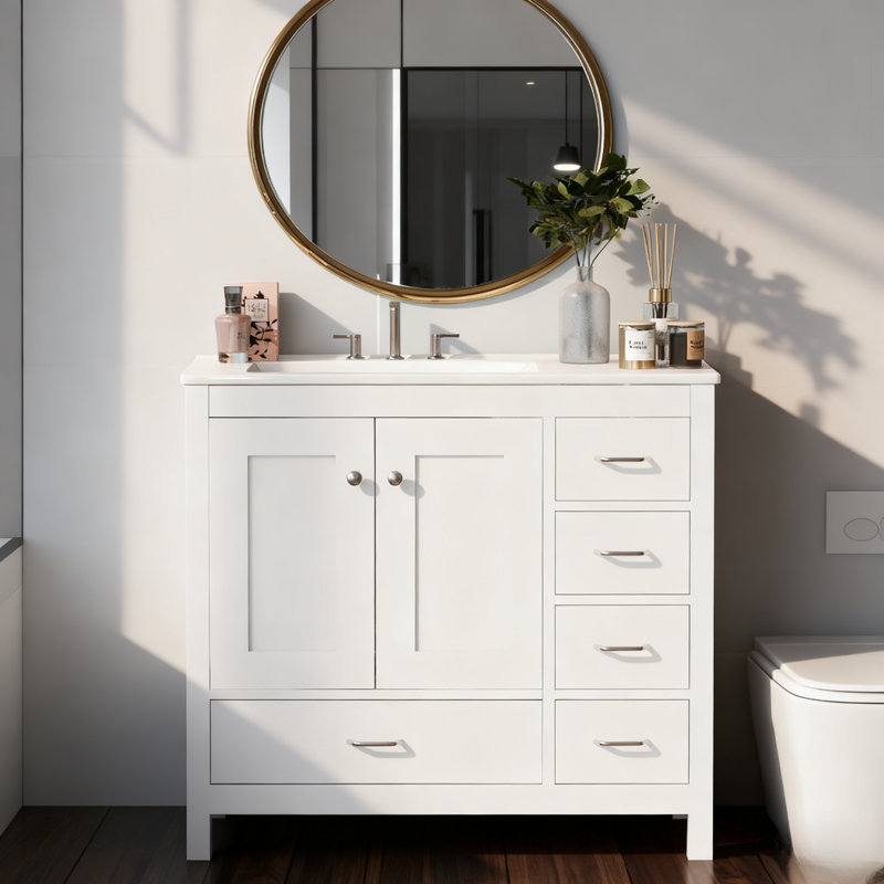Meuble-lavabo blanc 36 po Vespera Lune