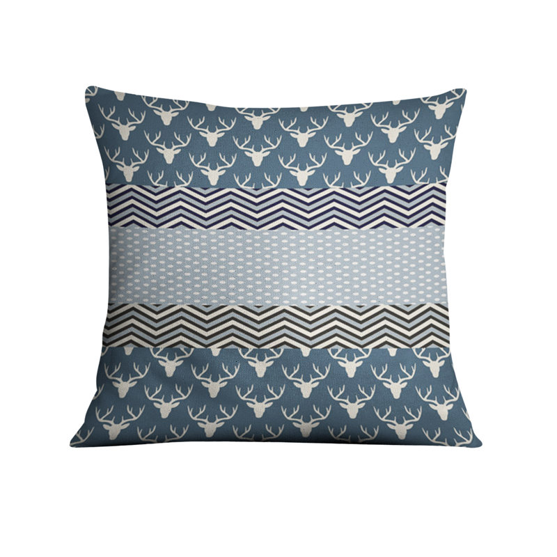 Throw Pillow Cover Only, Chevron bleu 1, H 16 po x l 16 po