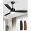 Ventilateur de plafond noir mat avec lumière DEL et télécommande Ladena