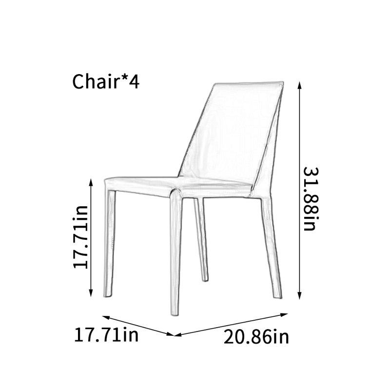 Chaises de salle à manger éponge moderne sans accoudoirs gris