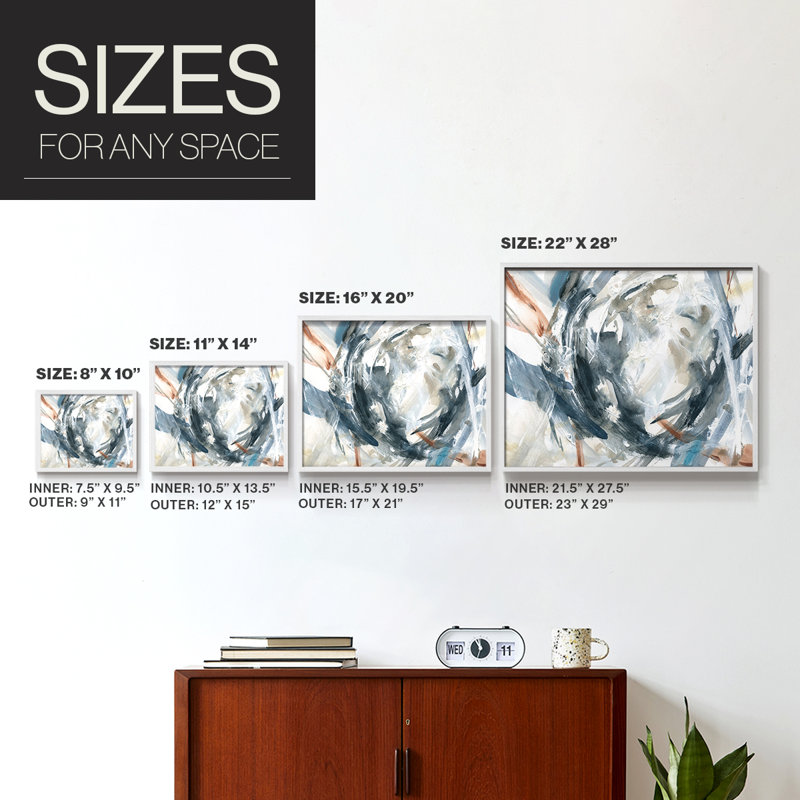 Hypnotic Array -Framed Print - Restickable, 8" H x 10" W, White