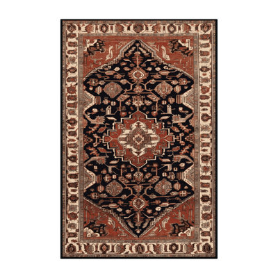 Machine Washable Persian Brown Area Rug
