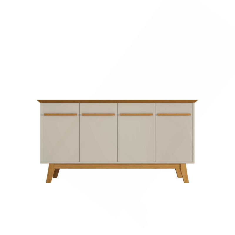 Buffet blanc cassé et naturel, Brun / Blanc