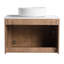 Meuble-lavabo de salle de bain avec lavabo d'art en céramique 42 po, 1 tablette de rangement, 2 portes à fermeture en douceur, contreplaqué - pratique et fonctionnel