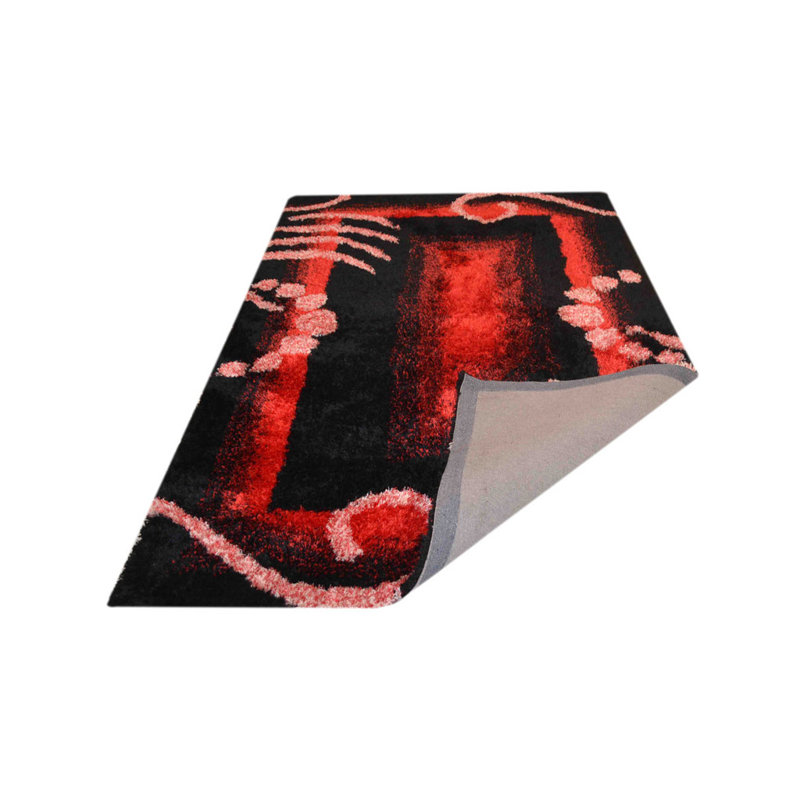 Crosston Hand Tufted Shag Polyester Eco-Friendly Area Rugs - Rectangle, Red Color, Contemporary Modern Design, High Pile Thick Handmade Anti Skid Area Rugs for Living Room, Bed Room