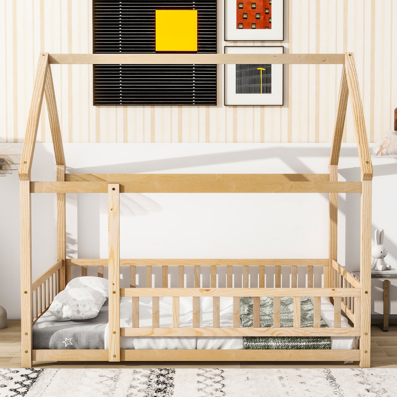 McElhattan Canopy Bed Kids Bed , Twin, Natural