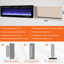 60" Electric Fireplace, Recessed & Wall Mounted Electric Heater - Crystal Stone & Log