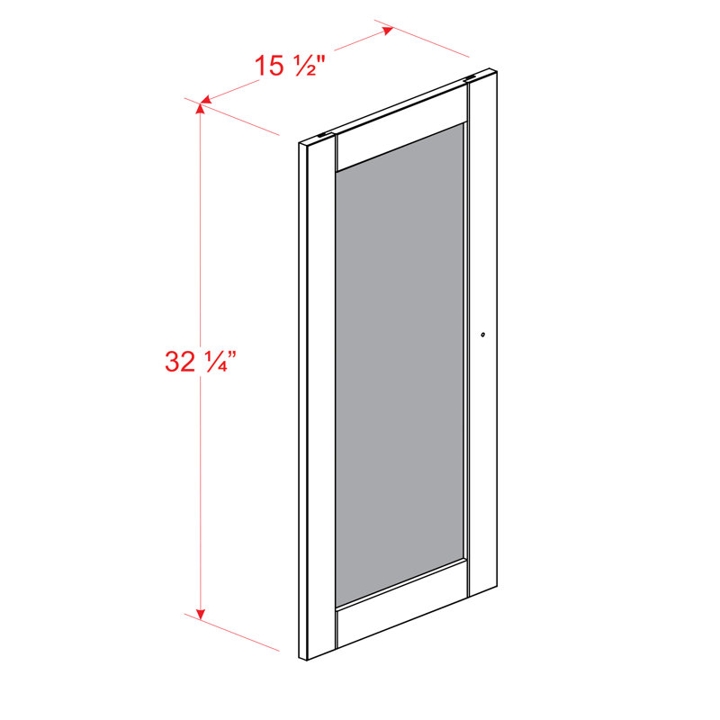 Ramdev 100% Solid Wood Modular Cabinet Clear Glass Door Kit, Sage