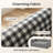 Full Size Cozy Gingham Daybed with Twin Size Trundle, Linen Fabric Sofa Bed with USB Port and Wave Design, No Box Spring Needed-881255739
