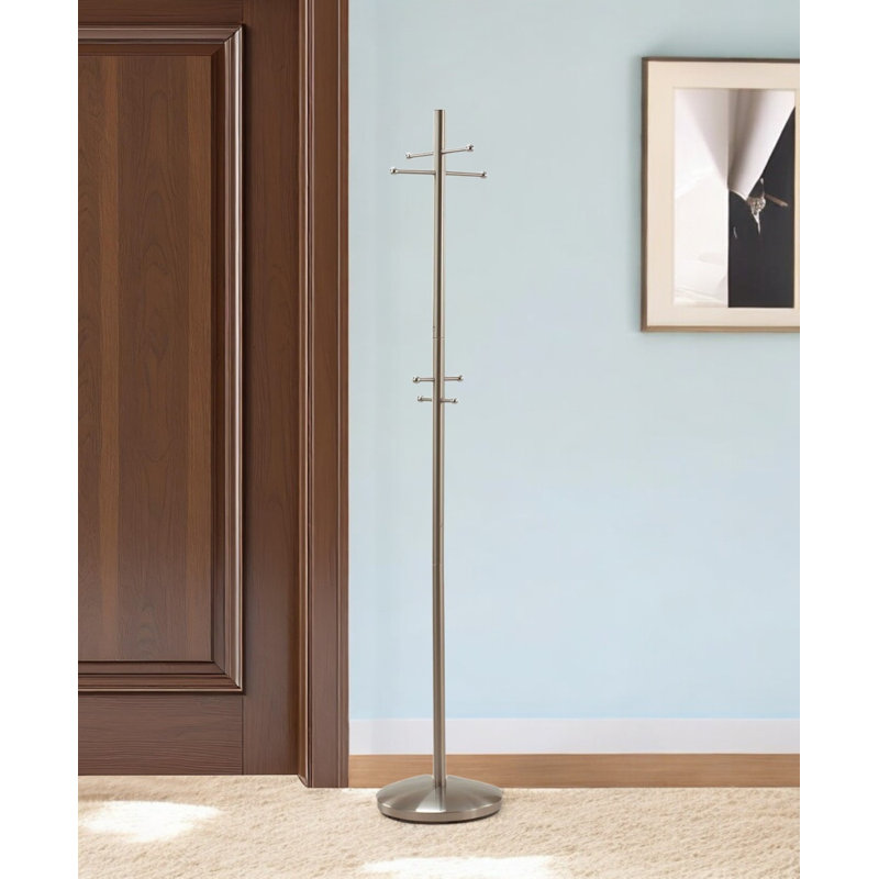 Ickenham 67" Brushed Steel Coat Rack